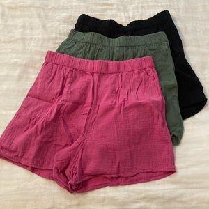 3 pack of Target Universal Thread shorts in black, green, & pink